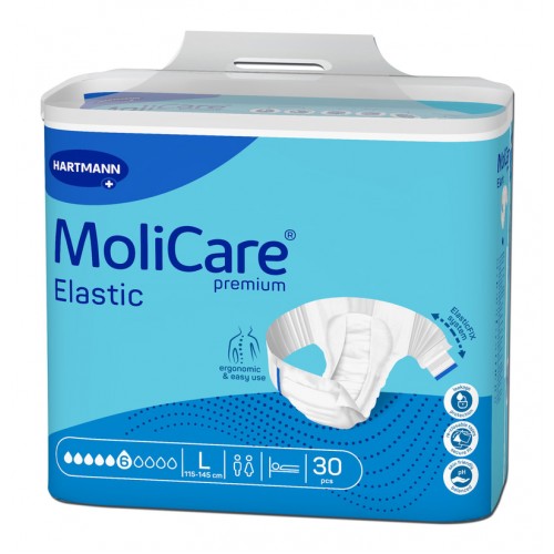 Fralda MoliCare® Premium Elastic 6 Gotas L 30 Unidades Fralda MoliCare® Premium Elastic 6 Gotas L 30 Unidades